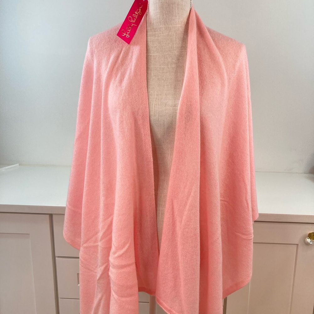 Lilly Pulitzer Soft Pink 100% Cashmere Knit Shawl / NWT